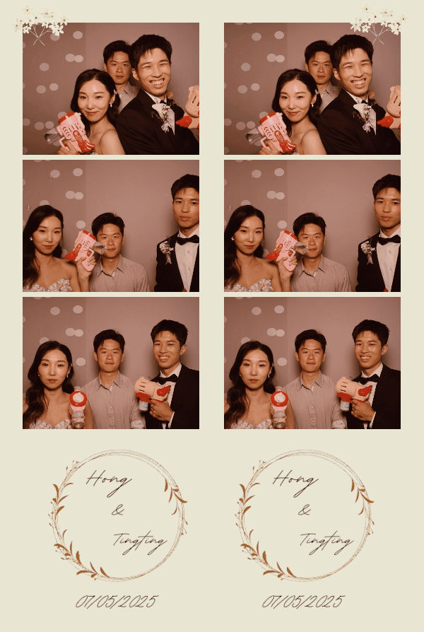 Animated personalized wedding photo strips for Hong and Tingting